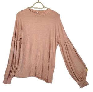 2 Hearts Mauve Balloon Sleeve "Better Than Basic" Top - Size M